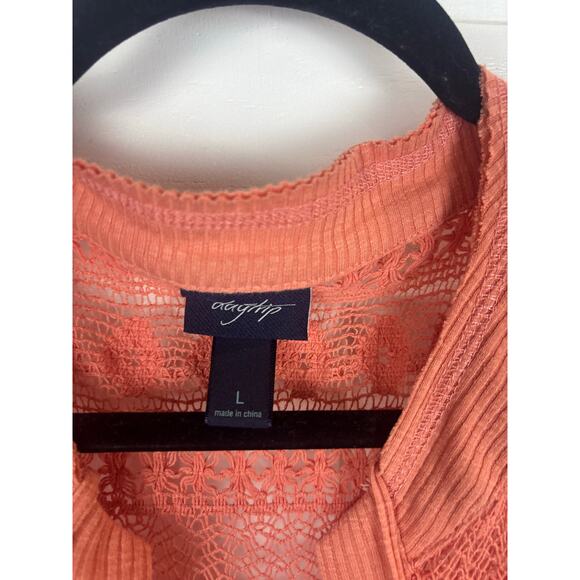 Daytrip Sleeveless Crochet Lace Tank Top Burnt Orange Women’s Size Large Boho - Picture 3 of 7
